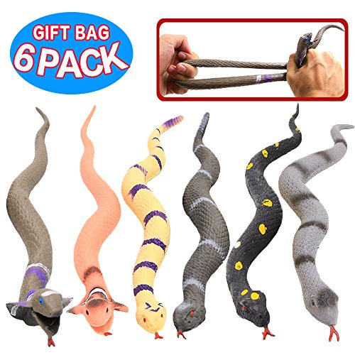 ValeforToy Rubber Snake,14 inch Snake Toy Set(6 Pack),Food Grade