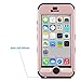 ULAK iPhone 5C Case, iPhone 5C Kids Case, Heavy Duty Shockproof Soft Silicone Rubber Hard Plastic Hybrid Protection Kidproof High Impact Case Cover for Apple iPhone 5C-Rose Gold/Black