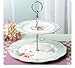 Linlins Elegant Bone China Rose Pattern 2-tier Cake Stand/ Cupcake Stand/ Pastry Serving Cake Stand In Gift Box (Rose B)