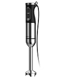 1000W Powerful Immersion Blender Handheld, 2025 New Update Hand Blender with 25-Speed and Heavy-Duty Copper Motor (Silver)