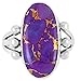 925 Sterling Silver Ring with Genuine Purple Turquoise Size 5 to 12