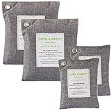 OLIVIA & AIDEN Activated Bamboo Charcoal Eco Friendly Air Freshener, Odor Eliminator and Moisture Absorber | Car and Shoe Deodorizer, Closet and Room Air Purifier (500g, 200g)