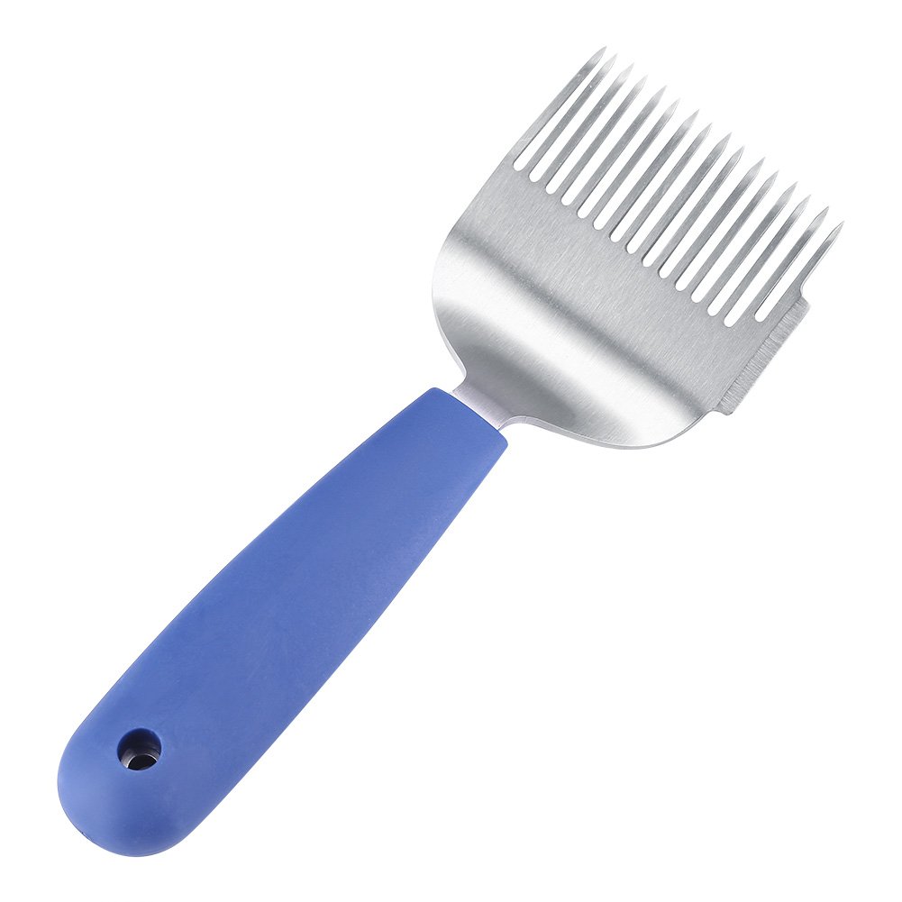 Bee Uncapping Fork, Stainless Steel Beekeeping Tool with Plastic Handle, Blue, 20.5x7.5cm, Honey Comb Rake for Beehive Supplies