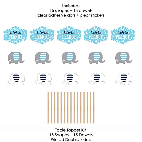 4 Blue+Elephant+Birthday+Centerpiece+Toppers