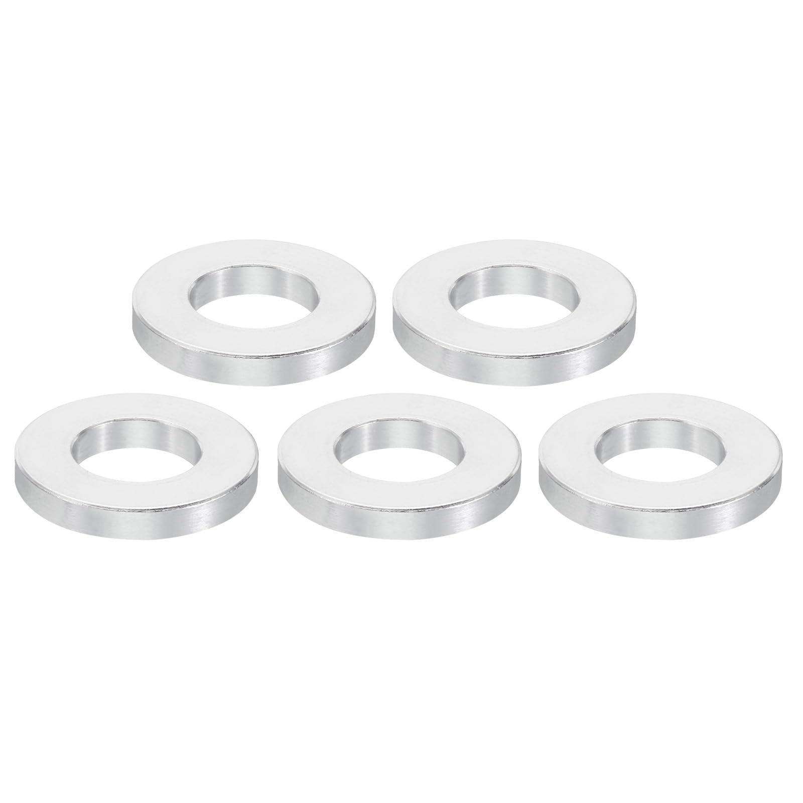 PATIKIL M12 Aluminum Spacers, 5 Pcs Metal Spacer Aluminum 12.5mm ID x 24mm OD x 4mm L Aluminum Spacer Screw Standoff Round for 1/2inch or M12 Screw Bolts