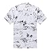 Boy Hawaiian Aloha Luau Shirt and Shorts 2 Piece Cabana Set In White Map and Surfer 8,XL