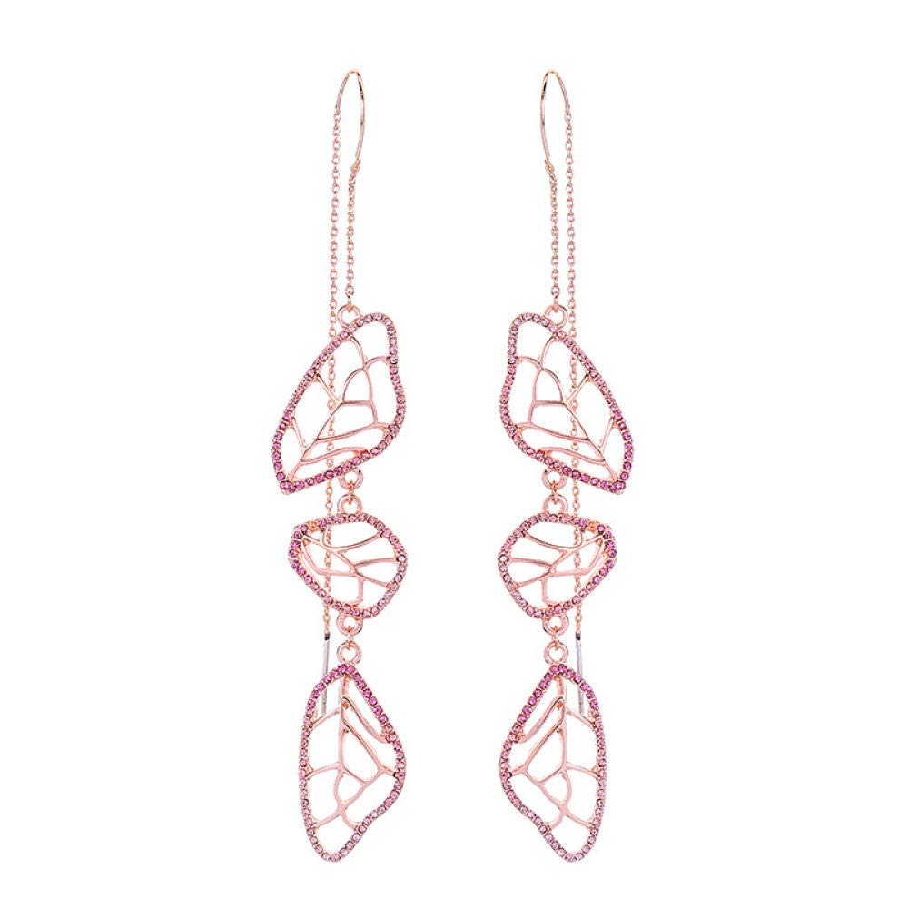 CYJERSHI Earrings Fringed Open Leaves Earrings, Simple Personality Long Earrings Gift