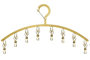 trrcylp Clothes Hanger with 10 Clips Laundry Drying Rack 3Pack Clothes Drying Rack Stainless Steel Sock Hangers Windproof Cli