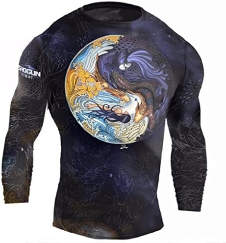Fight Rash Guard BJJ MMA Premium Jiu Jitsu Fighting Grappling Compression Shirt