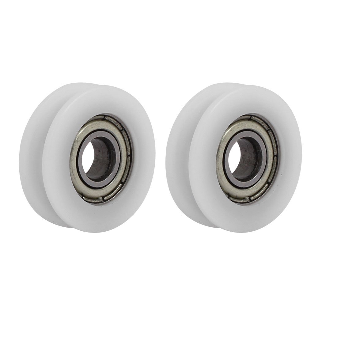 Sourcingmap 22mmx6mmx7mm Nylon U Groove Bearing Pulley Sliding Converyor Wheel White 2pcs