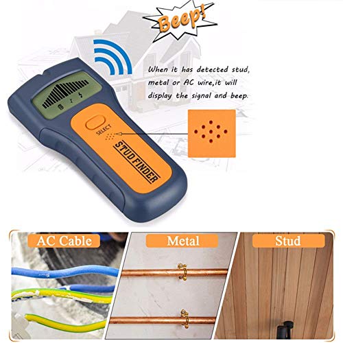 FLY5D 3 In 1 Wire Metal Wood Detectors Stud Finder Sensor Wall Scanner AC Voltage Live Wire Cable Finder Detect Behind Wall LCD Display