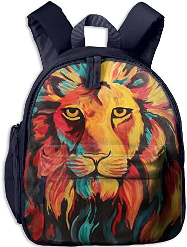 ShaVonNa Kids School Bags Colorful Lion Painting Durale Book Bag Backpack