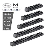 MGP CQB M-Lok Polymer Picatinny Rail Slots, 5-Slot 7-Slot 9-Slot 11-Slot 13-Slot Lightweight Rail Section Accessories with 10 T-Nuts, 10 Screws and 1 Pcs Wrench. -5 Pieces (Black)