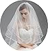 Belle House Girls' White Veils Ribbon Edge With Comb Beaded Communion Veil