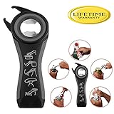 Professional Multi Bottle Opener, 5 In 1 Jar Bottle Can Opener, Lid Twist Off Gripper,Soft Grips Handle,Multifunction Opener for Seniors Rheumatoid Arthritis,FDA Approved