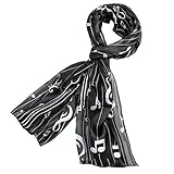 Music Note Scarf Black