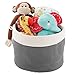 InterDesign Ellis, Hand Knit Round Bin for Towels, Blankets, Handbags, Clothing - Large, Gray/Ivory