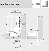 Blum Clip Top BLUMOTION 110° 71MB3750 Hinge Pair for Inset Doors 35mm Cup view 4