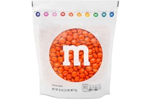 M&M'S M&M’S Milk Chocolate Orange Candy - 2lbs of Bulk Candy in Resealable Pack for Candy Buffet, Halloween Trick or Treat Favor, Birthday Parties, Theme Meetings, Tasty Snacks for DIY Party