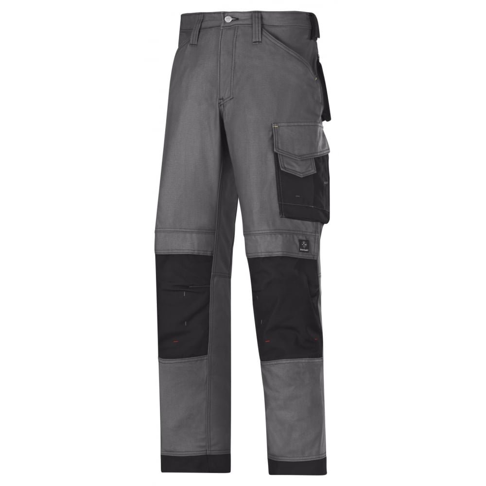 Snickers 33145804252 Size 252 "Canvas+" Craftsmen Trousers - Steel Grey/Black
