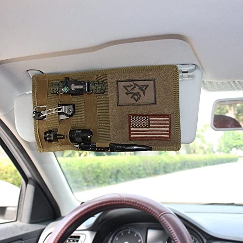 WYNEX Car MOLLE Visor Panel, Tactical Sun Visor Organizer Suit for