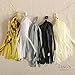 Ling's moment 20pcs Tassel Banner Tissue Paper Tassels, Fiesta Fringe Garland, Black & Gold Garland for Graduation Wedding Birthday Party& Event DIY Kits - (Metallic Gold+Black+White+Gray+Ivory)