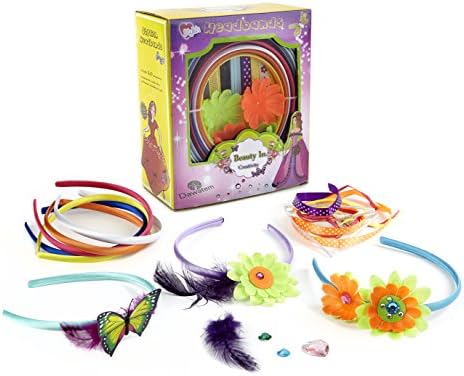 Fashion Headbands For Girls, High Quality Headbands kits and Hair accessories/ Creative Toy and Playset for Girls with Customisable DIY 10 Headbands in interchangeable designs for Fun. Great Gift for Girls. Headbands for Girls
