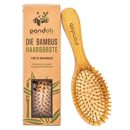 Pandoo Bambus Haarbürste Mit Naturborsten - Vegan, Umweltfreundlich - Natur-Bürste Mit Bambusborsten Für Natürlich Schöne Haare Für Männer, Frauen &Amp; Kinder - Detangler