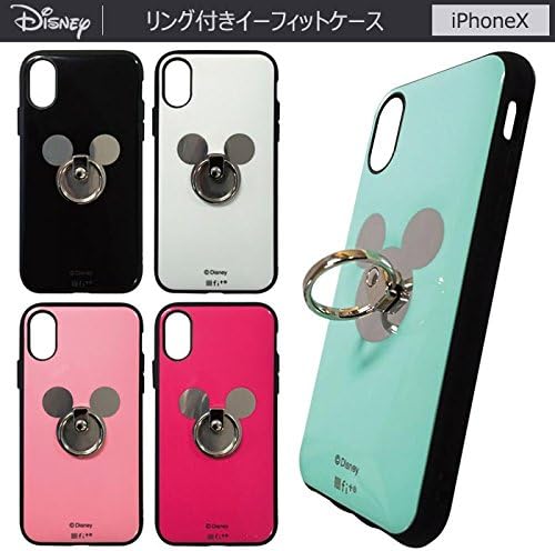 Amazon カラー ブラック Iphonex ディズニー ミッキーマウス リング付き イーフィット ケース キャラクター ソフトケース ハード ハードケース シリコン スマホリング シンプル ミッキー 白 ブラック ピンク ミント アイフォンx Iphone X エックス テン 10