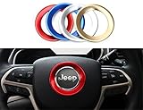 FMtoppeak New Auto Interior Steering Wheel Decorative Aluminum Cover Trim for 2011 - 2016 Jeep Grand Cherokee 2014-2016 Cherokee Red
