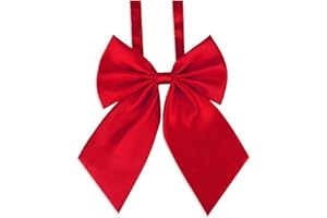 LOPURO Lady Adjustable Pre-tied Bow Tie, Pre Women Uniform Bow Tie Solid Color Bowties for Women Cosplay Party
