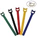 50 PCS Cable Ties Reusable Wire Organizer Management Microfiber Cloth 6-Inch, Multicolor