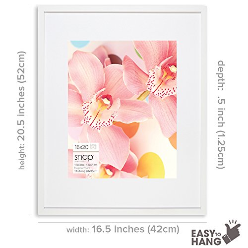 Snap White 16-inch-20-inch Wall Frame Matted to 11-inch-by-14-inch