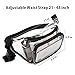 Clear Fanny Pack, BuyAgain Stadium Approved Waist Pack Durable Transparent PVC Cute Fanny Bag Purse With Adjustable Belt for Women Men, NFL Games, Concert, Travel, Events, Black