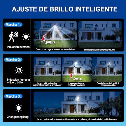 FURRIFIC Luces Solares para Exterior, 2 Paquetes 279 LED 1000 Lúmenes Lámpara Solar con Sensor de Movimiento, Impermeable IP65 de Iluminación Segura para Jardín, Patio, Terraza, Hogar