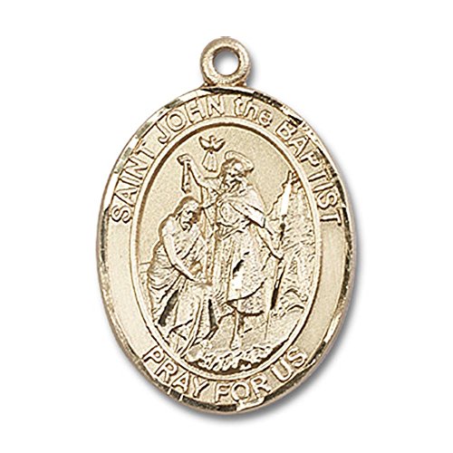 14kt Yellow Gold St. John the Baptist Medal 1 x 3/4 inches