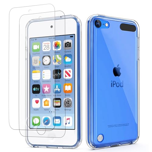 Photo 1 of ULAK Compatible with iPod Touch 7/6/5 Case Clear with 2 Screen Protectors, [Anti-Yellowing] Slim Soft TPU Protective Bumper Back Cover for iTouch 5th /6th /7th Generation, Clear