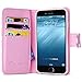 iPhone 6s Plus Case, [Wallet Case] i-Blason KickStand Also Fit Apple iPhone 6 Plus Case 5.5 Inch Leather Cover with Credit Card [ID Holders] (Pink)