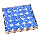 50 Pack Tea lights Candles - Unscented - Smokeless - 2 Hour Burn Time - Decoration for Wedding, Party, Dating and Festival Celebration (Blue)
