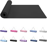 Narwhal 6mm Thick TPE Yoga Mat Non-Slip with Carry Strap 183 x 61 cm Green/Black