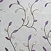 Creative Home Ideas Wavy Leaves, Embroidered Window Curtain with Grommets, Extra Wide Single Panel, 100% Polyester, Light Filtering, Sheer, Modern Drapes, 54