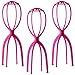Dreamlover Wig Holder, Multiple Tall Wig Stands for Long Wigs, Hot Pink, 3 Pack