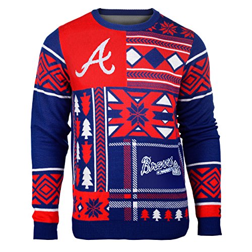 Mlb Atlanta Braves Patches Ugly Sweater Red Large Desertcart INDIA