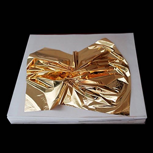 100 Sheets Imitation Gold Leaf 5.5 x5.5 In for Gilding Crafting Art Gilding Crafting （rose gold)）