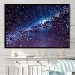 signwin Framed Canvas Wall Art Galaxy Stars Aerial...