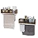 Rustic State William Wall Mount Wood Floating Shelves with Rail & Towel Bar - Spice Rack Display - Kitchen Bathroom Living Room Bedroom Décor Storage Organizer - Set of 2 - Stained Walnut