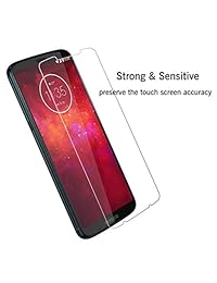 Ailun Protector de pantalla compatible con Moto Z3 Play [3 unidades] de vidrio templado, dureza 9H, ultra claro, sin burbujas, antihuellas dactilares y revestimiento antimanchas de aceite, estuche amigable