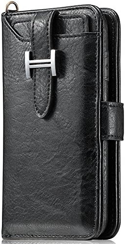 iPhone 8 Case, Moyooo iPhone8 PU Wallet Leather Case With Card Holders, iPhone 8 Flip Cell Phone Carrying Cases With Detachable Magnetic Back Cover (iphone 8, Black)