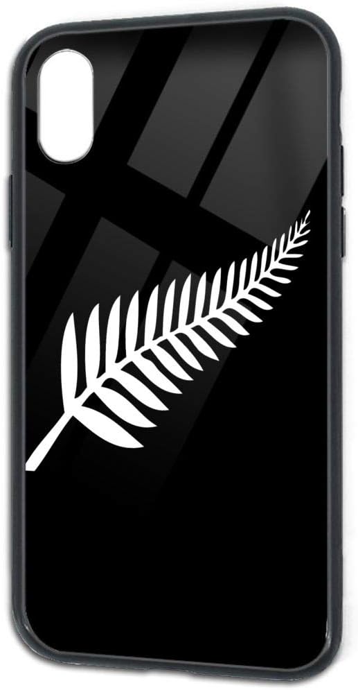 New Zealand Maori Fern Phone Case Tempered Glass Back Shell Soft TPU Cover Compatible iPhone X/Xs