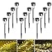 SUNNEST Solar Garden Lights Outdoor 12 Pack, LED Solar Powered Pathway Lights, Stainless Steel Landscape Lighting for Lawn, Patio, Yard, Walkway, Driveway Warm White